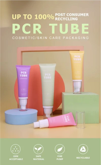 PCR materiali bilan plastik naychali kosmetik qadoqlash Eco20ML 30ML 50ML 100ML